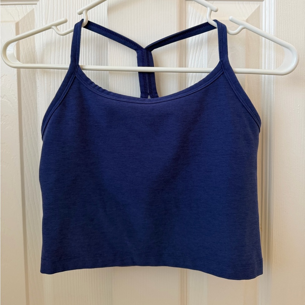 Beyond Yoga Spacedye Slim Racerback Crop Tank “Eternal Blue Heather” Size Small